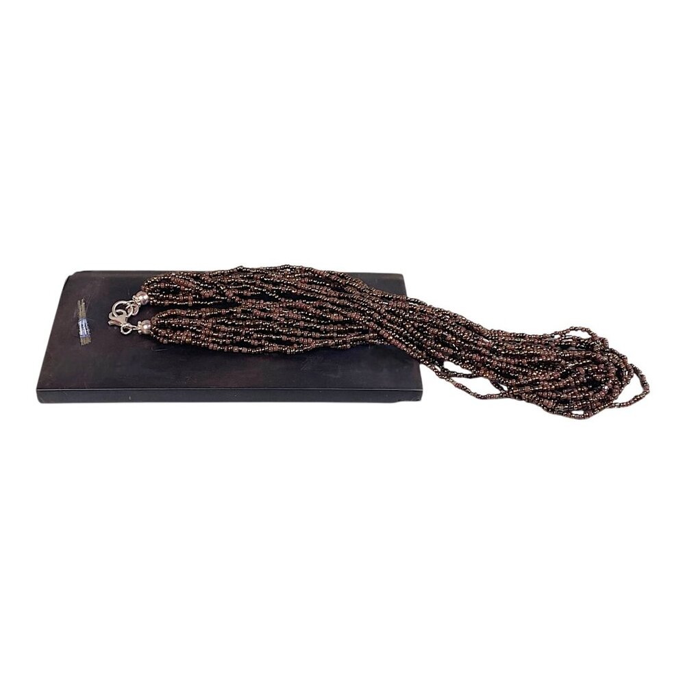 Silpada Bronze Beaded Necklace 17" Brown Glass Bead Torsade Artsy Boho N1815 - Picture 16 of 16